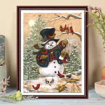 5D DIY Алмазная картина Джентльмен Снеговик Набор для вышивки крестом Мозаика Алмазная вышивка Роза Полный круглый/квадратный дрель Украшение дома Round 30x40cm