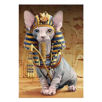 5D DIY Алмазная картина Египетский кот Вышивка крестом 5D Домашний декор Подарок Full Round 20x30CM