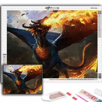 5D Diy Алмазная картина Европейский Дракон Вышивка крестом Полный Алмазная вышивка Мозаика Full Round 20X30CM