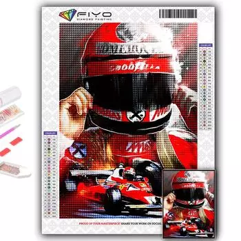 5D Diy Алмазная картина F1 Гонщик Вышивка крестом Полная Алмазная вышивка Мозаика Full Round 20X30CM