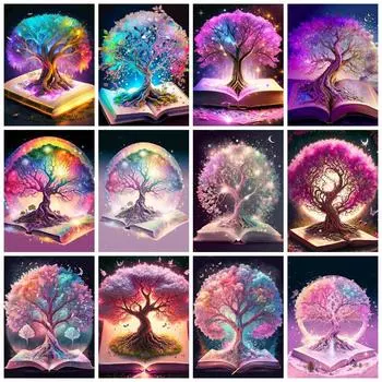 5D Diy Алмазная картина Фэнтези Дерево Вышивка Мозаика Книга Пейзаж Квадрат Круглый Домашний Декор Full Round 20x30CM