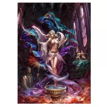 5D Diy Алмазная картина Фэнтези девушка Фея квадратная круглая Алмазная картина Вышивка крестом Полный 3D Вышивка горным хрусталем Full Round 20x30CM