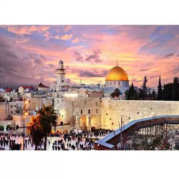 5D DIY Алмазная картина Фэнтезийный замок Закат Алмазная вышивка Полный мозаичный набор Наборы для вышивки крестом Домашний декор Подарки ручной работы Round 20x30cm