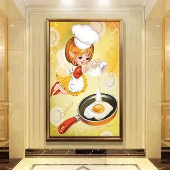 5D Diy Алмазная картина «Фея жареных яиц», набор крестиков, полная алмазная вышивка, мозаика, художественная картина, декор из стразов, подарок Full Round 20x30cm