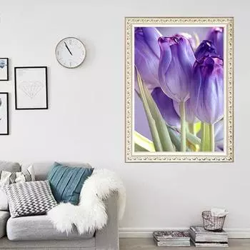 5D Diy Алмазная картина Фиолетовая Лилия Набор для вышивки крестом Полный Алмазная вышивка Мозаика Художественная картина Стразы Декор Подарок Full Round 20x30cm