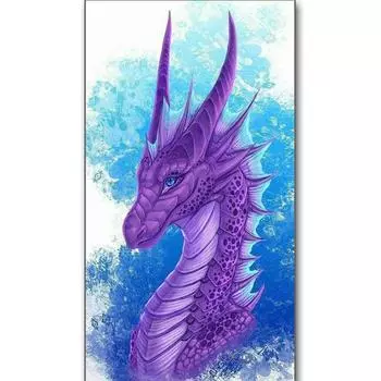 5D Diy Алмазная картина Фиолетовый дракон Алмазная вышивка Крестом Домашний декор Подарки ручной работыjavascript: Round 20x30cm