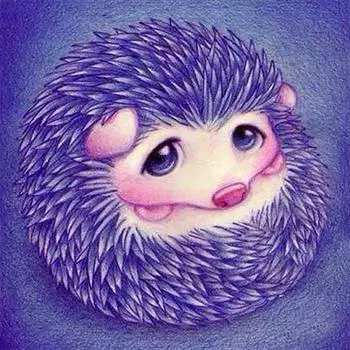 5D DIY Алмазная картина Фиолетовый ежик Вышивка Крестом Горный хрусталь Мозаика 30X30CM