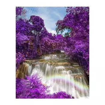 5D Diy Алмазная картина Фиолетовый лес Алмазная вышивка Крестом Домашний декор Подарки ручной работы Round 20x30cm