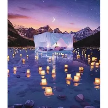 5D DIY Алмазная картина Фонарь в палатке Алмазная вышивка Полный набор мозаики Вышивка крестом Домашний декор Подарки ручной работы Round 20x30cm