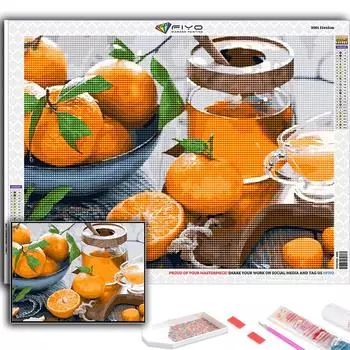 5D Diy Алмазная картина Фрукты и макароны Вышивка крестиком Полная алмазная вышивка Мозаика Full Round 20X30CM