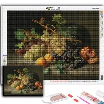5D Diy Алмазная картина Фрукты и макароны Вышивка крестиком Полная алмазная вышивка Мозаика Full Round 20X30CM