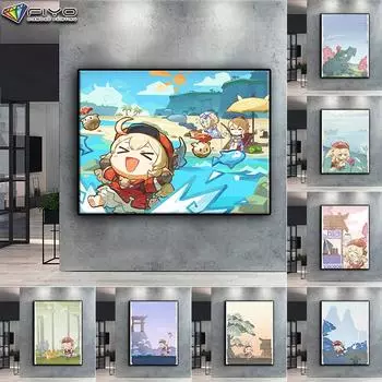 5D Diy Алмазная картина Геншин Клее Вышивка крестом Полная Алмазная вышивка Мозаика Full Round 20X30CM