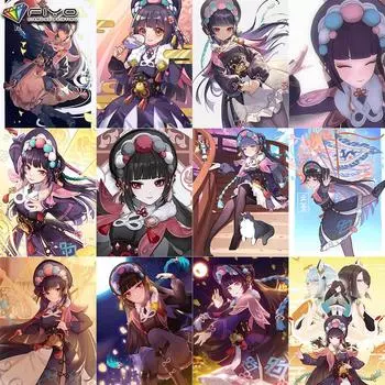 5D Diy Алмазная картина Genshin YunJin Вышивка крестиком Полная алмазная вышивка Мозаика Full Round 20X30CM