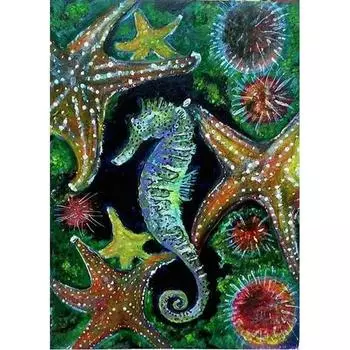 5D DIY Алмазная картина Гиппокамп Набор для вышивки крестом Мозаика Алмазная вышивка Роза Полный круглый/квадратный дрель Украшение дома Round 20x30cm
