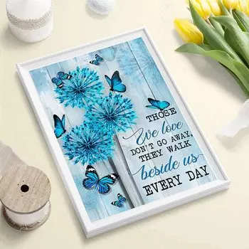 5D Diy Алмазная картина Голубая бабочка и цветок Набор для вышивки крестом Полная алмазная вышивка Мозаика Художественная картина Стразы Декор Подарок Full Round 20x30cm