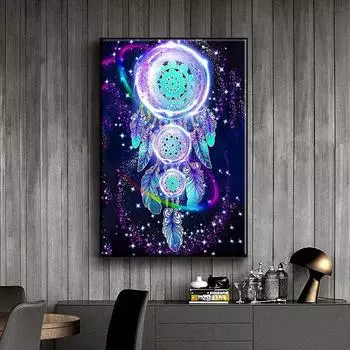 5D Diy Алмазная картина Голубая мечта колокольчиков Набор для вышивки крестом Полная алмазная вышивка Мозаика Художественная картина Стразы Декор Подарок Full Round 20x30cm