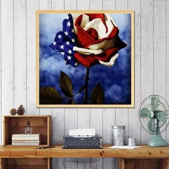 5D Diy Алмазная картина Голубая роза Алмазная вышивка Полный набор аниме Наборы для вышивки крестом Домашний декор Подарок ручной работы Round 30x30cm