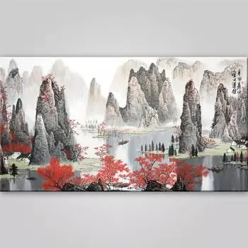 5D DIY Алмазная картина Горные чернила Алмазная вышивка Полный набор мозаики Вышивка крестом Домашний декор Подарки ручной работы Round 20x30cm