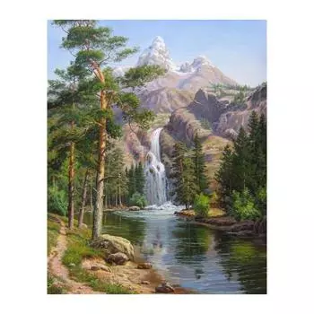 5D Diy Алмазная картина Горный ручей Алмазная вышивка Крестом Домашний декор Подарки ручной работы Round 20x30cm