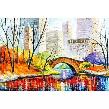 5D DIY Алмазная картина Городской маленький мост Вышивка Крестом Горный хрусталь Мозаика Домашний декор 20X30CM