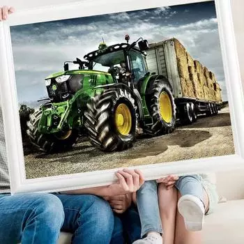 5D DIY Алмазная картина Грузовик Полный Алмазная вышивка Мозаика Автомобиль Вышивка крестиком Украшение дома Алмазное искусство Round drill 30x40cm