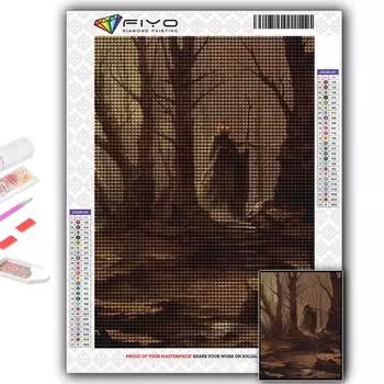 5D DIY Алмазная картина Хэллоуин Страшная голова тыквы Человек Вышивка крестиком Алмазная художественная вышивка Мозаика Домашний деко Full Round 20X30CM