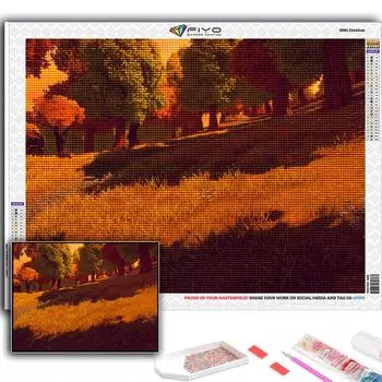 5D Diy Алмазная картина Хэллоуин Страшный тыквенный пейзаж Вышивка крестом Полная алмазная вышивка Мозаика Full Round 20X30CM