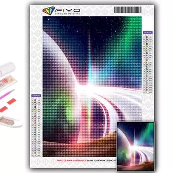 5D Diy Алмазная картина Художественная луна и звездное небо Вышивка крестиком Полная алмазная вышивка Мозаика Full Round 20X30CM