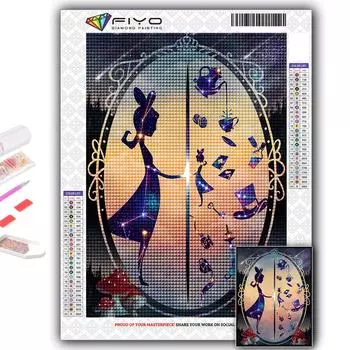 5D DIY Алмазная картина Художественная луна и звездное небо Вышивка крестиком Алмазная вышивка Мозаика Домашний деко Full Round 20X30CM