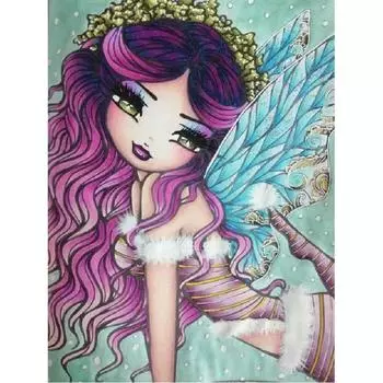 5D DIY Алмазная картина Эльфийская девочка Набор для вышивки крестом Мозаика Алмазная вышивка Роза Полный Круг/Квадрат Украшение для дома Round 20x30cm