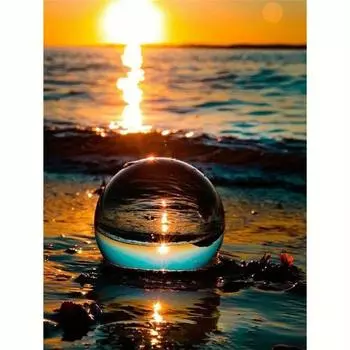 5D DIY Алмазная картина Капля воды Полный круглый вышивка Пейзаж Распродажа Мозаика ручной работы Домашний декор Подарок 30x40 см 30x40cm NO Frame