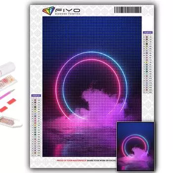 5D Diy Алмазная картина Киберпанк Геометрическая эстетика Вышивка крестиком Полная алмазная вышивка Мозаика Full Round 20X30CM