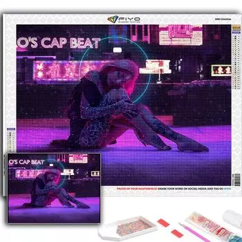 5D Diy Алмазная картина Киберпанк Сексуальное искусство Вышивка крестом Полный Алмазная вышивка Мозаика Full Round 20X30CM