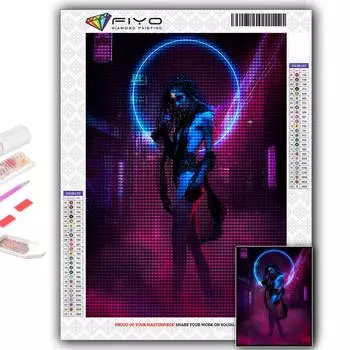 5D Diy Алмазная картина Киберпанк Сексуальное искусство Вышивка крестом Полный Алмазная вышивка Мозаика Full Round 20X30CM