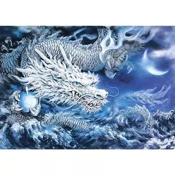 5D DIY Алмазная картина Китайский драконий шар Луна в облаках Алмазная картина Набор для взрослых Полная дрель Круглые алмазные камни Художественные бусины Живопись для