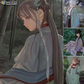 5D Diy Алмазная картина Китайский стиль Вышивка крестом Полный Алмазная вышивка Мозаика Full Round 20X30CM