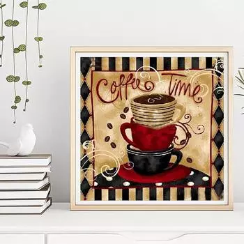 5D Diy Алмазная картина Кофейная чашка Алмазная вышивка Полный набор аниме Наборы для вышивки крестом Домашний декор Подарок ручной работы Round 20x20cm