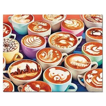 5D Diy Алмазная картина Кофейный пейзаж Художественная вышивка Еда Вышивка крестиком Стразы Мозаика Настенные картины Кухня Украшения для дома Full Round 20x30CM