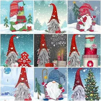 5D DIY Алмазная картина Комплект Санта-Клауса Арт Алмазная вышивка Стразы Украшения для дома Round 20x30cm