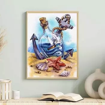 5D DIY Алмазная картина Корабль в бутылке Набор для вышивки крестом Мозаика Алмазная вышивка Роза Полный круглый квадратный дрель Украшение дома Round 30x40cm