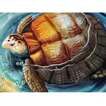 5D DIY Алмазная картина Король морских черепах Вышивка Стразами Мозаика Стена Домашний декор Черепаха Животное 20X30CM