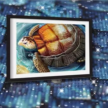 5D DIY Алмазная картина Король морских черепах Вышивка Стразами Мозаика Стена Домашний декор Черепаха Животное 20X30CM