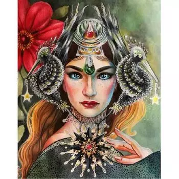 5D DIY Алмазная картина Королева Набор для вышивки крестом Мозаика Алмазная вышивка Роза Полный круглый/квадратный дрель Украшение дома Round 20x30cm