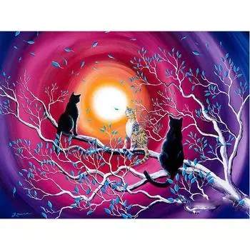 5D DIY Алмазная картина Кошка Пара Вышивка Мозаика Вышивка крестом Горный хрусталь Украшение 20X30CM