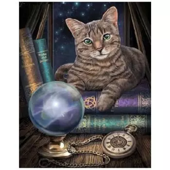 5D Diy Алмазная картина Кот и глобус Вышивка Крестом Домашний декор Ручной подарок Подарок 20X25CM