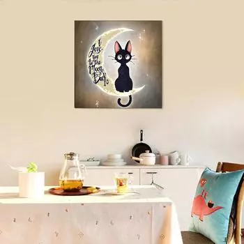 5D Diy Алмазная картина Котенок Алмазная вышивка Полный набор для вышивки крестом Аниме Домашний декор Подарок ручной работы Round 30x30cm