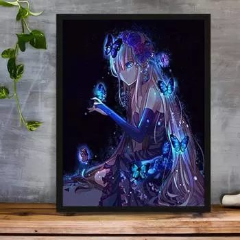 5D Diy Алмазная картина Красивая Алмазная вышивка «Солнце» Полный набор аниме Наборы для вышивки крестом Домашний декор Подарок ручной работы Round 30x30cm