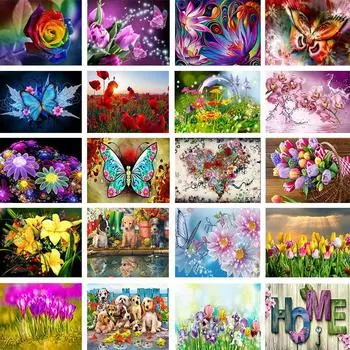 5D DIY Алмазная картина Красивая бабочка Цветочное искусство Алмазная вышивка Набор для вышивки крестом Полный горный хрусталь Мозаика Домашний декор Round 20x30cm