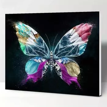 5D Diy Алмазная картина Красивая бабочка Животное Набор для вышивки крестом Полная алмазная вышивка Мозаика Художественная картина Стразы Декор Подарок Full Round 20x30cm