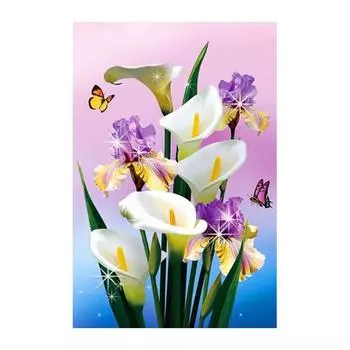 5D Diy Алмазная картина Красивая Лилия Алмазная вышивка Крестом Домашний декор Подарки ручной работы Round 20x30cm